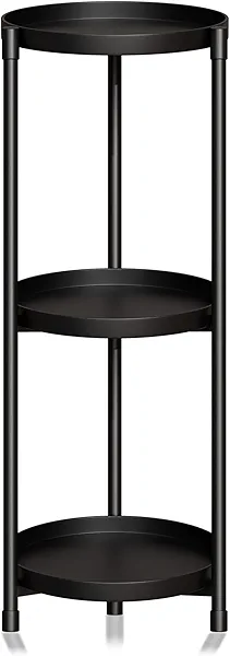 3 Tier Plant Stand Indoor Outdoor - 34'' Extra-Tall Metal Plant Stands for Potted Plants Multiple Tiered Plant Shelf Vertical Black Iron Planter Rack Large Flower Pot Holder Table for Patio Corner