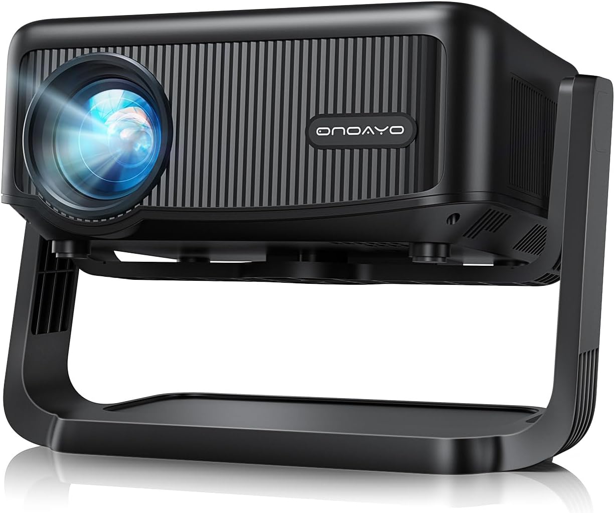[360°Adjustable Stand] Mini Projector With WiFi And Bluetooth 500 ANSI, Electric Focus & Auto Keystone Correction, ONOAYO GivingYou AY3 Projector, 1080P Bluetooth Projector Home Cinema, (Black)