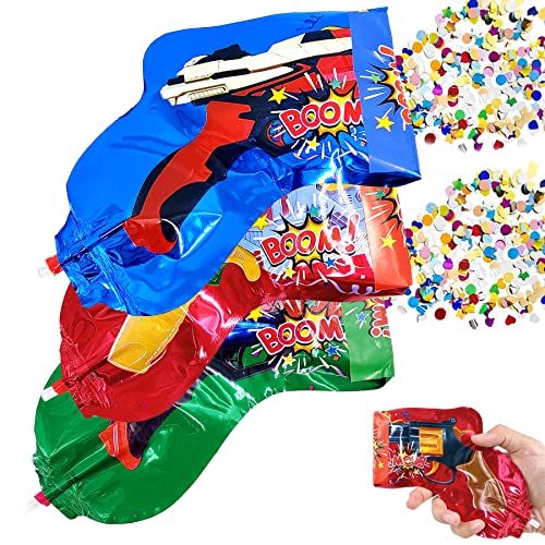 Zariocy 20 pcs pistolet d'artifice jouet gonflable, boutons-pression confettis à la main, canons décorations et cadeaux d'invités pour mariage, anniversaire, graduation, fun, accessoires de fête