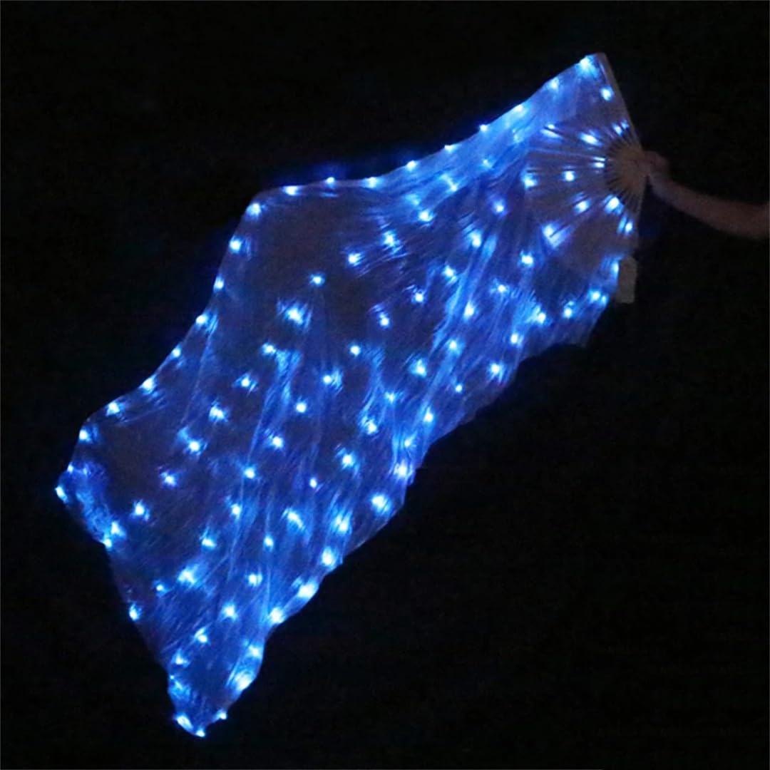 Jedwabne LED Rainbow Dance Long Fans Damskie Akcesoria do Tańca Brzucha Taniec Brzucha Chiński Taniec LED Fani Akcesoria