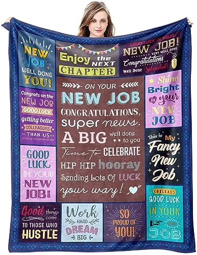 New Job Gift for Women, Promotion Gifts for Women, Congratulations Gifts for Women, New Job Gift for Coworker Leaving for New Job Going Away, Congratulations Promotion Gift Blanket 60×50 Inch