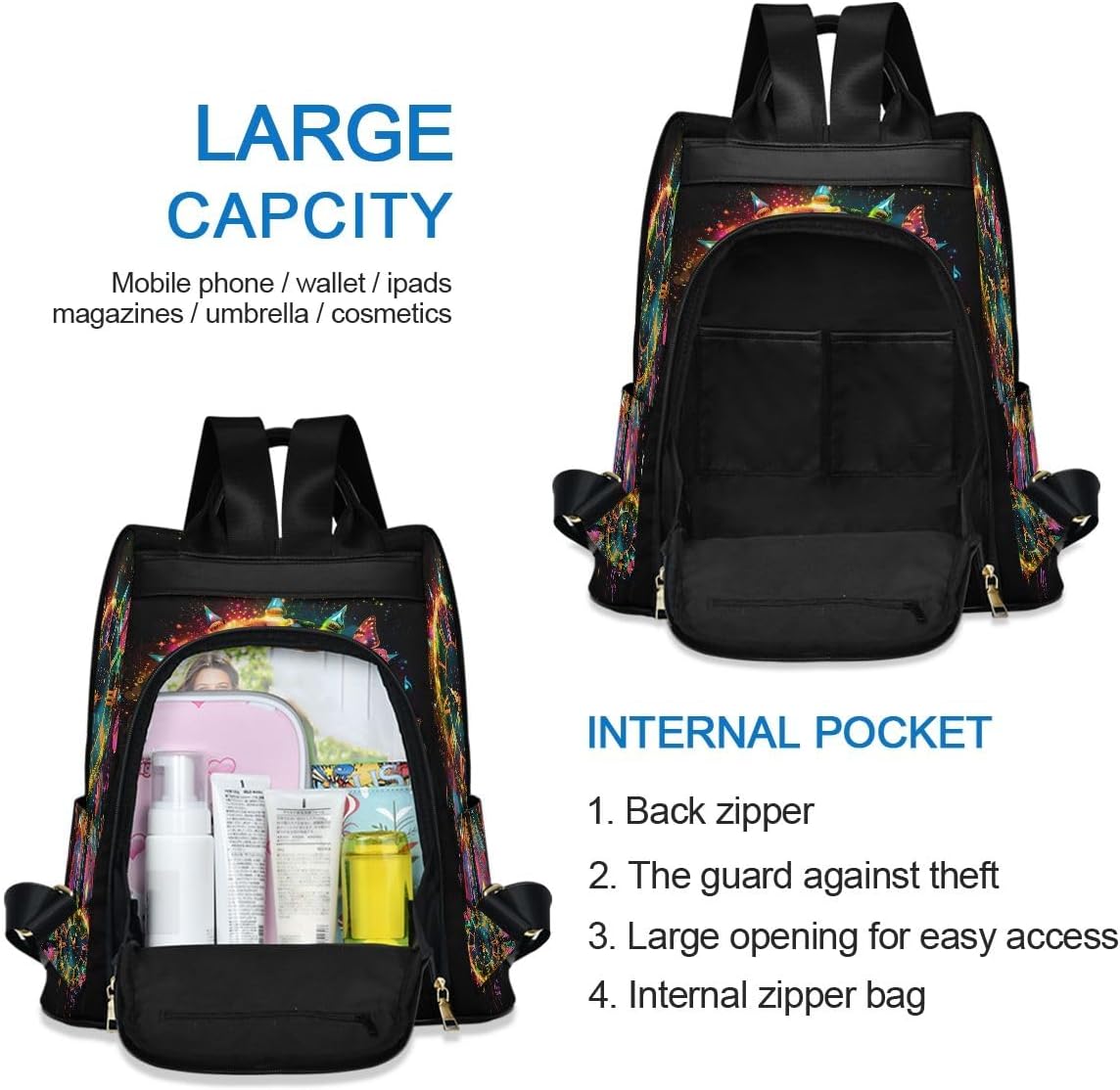 SUABO A Clock with Roman Numerals Women Backpack Purse Anti-theft Casual Shoulder Bag Fashion Ladies Bags - Image 5