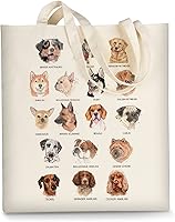 Vista 18 de Bolsa de lona AUSVKAI estética para mujer, lindas bolsas de tela reutilizables de algodón para compras, playa, comestibles