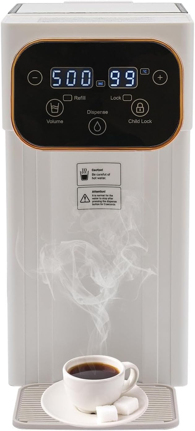 Instant Hot Water Dispenser with Filter, 1500W Countertop Water Dispenser, 3L Electric Drinking Machine with 12 Temperatures & 8 Volume Settings & Safety Lock for Homes, Offices