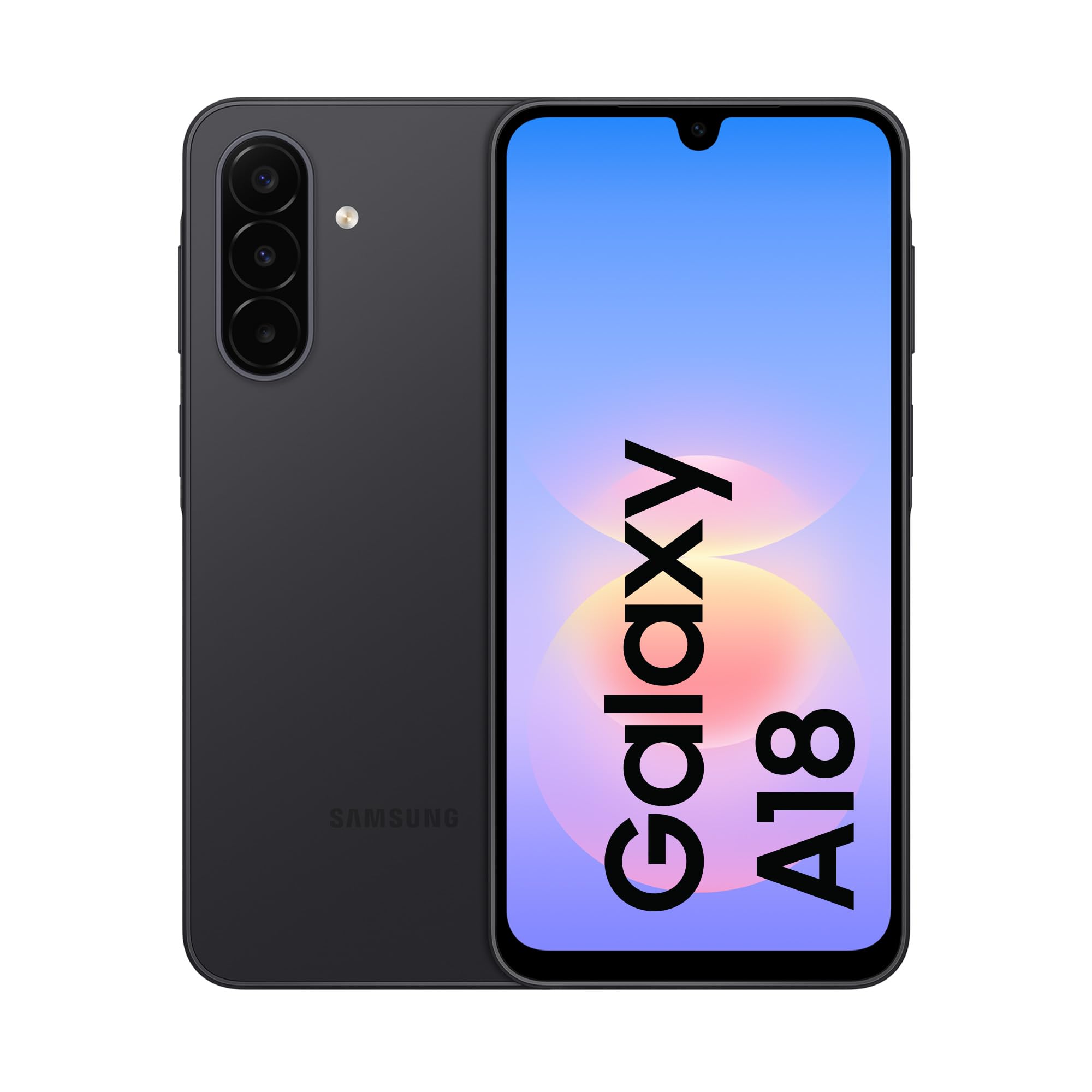 Samsung Galaxy A18, 128GB, Black [Versione Italiana] | 3 anni di Garanzia, Design Sottile, Cerchia e Cerca, Tripla Camera 50MP, 5.000 mAh, IP64, RAM 4GB + 4GB Ram Plus