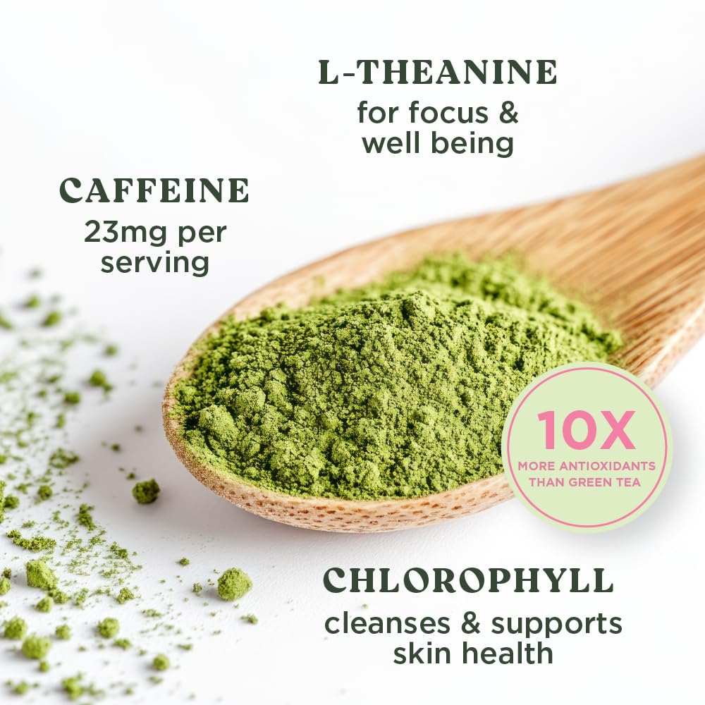 The Harmony Matcha Strawberry 10 Sticks Premium Japanese Matcha Powder Rich in Antioxidants L-Theanine Sweetened with Organic Sugar — view 6