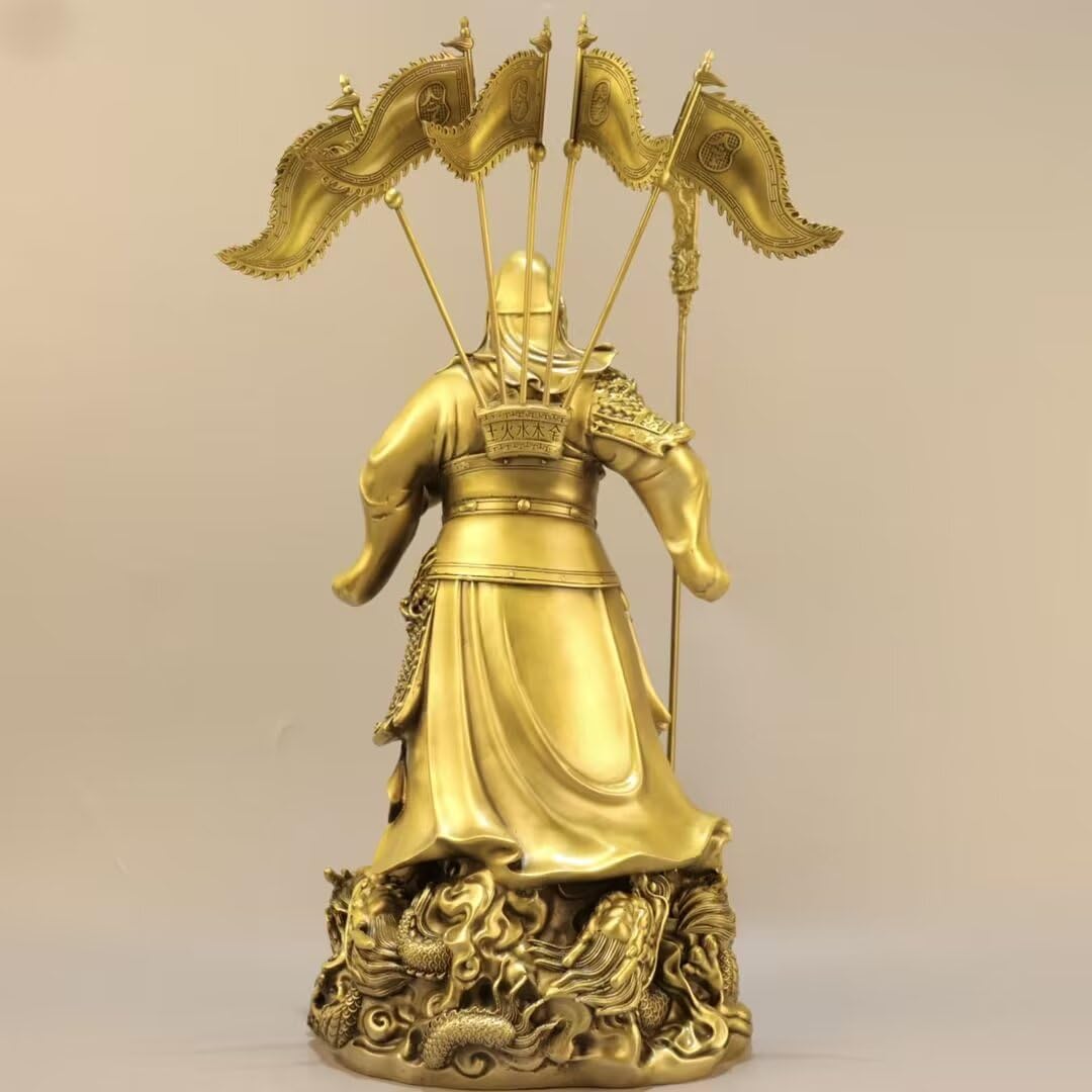 Estatua de Bronce de Guan Gong, Tienda de decoración del Dios marcial de la Riqueza, Suministros para el hogar de la Empresa (1 * 45 * 40 * 88 cm)