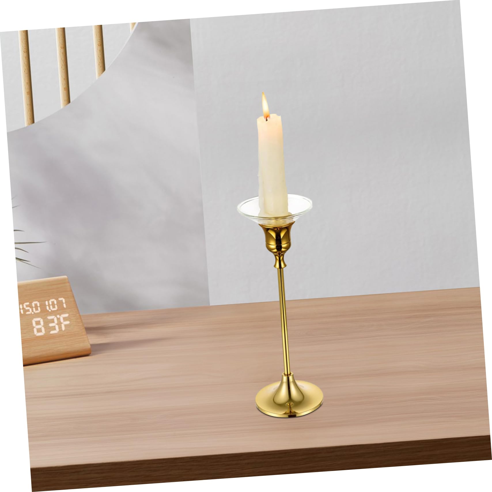 Protezione per Candele in Vetro 12 Pezzi, Salvagoccia per Candele a Taper, Design Facile da Pulire e Uso Duraturo per Casa e Hotel