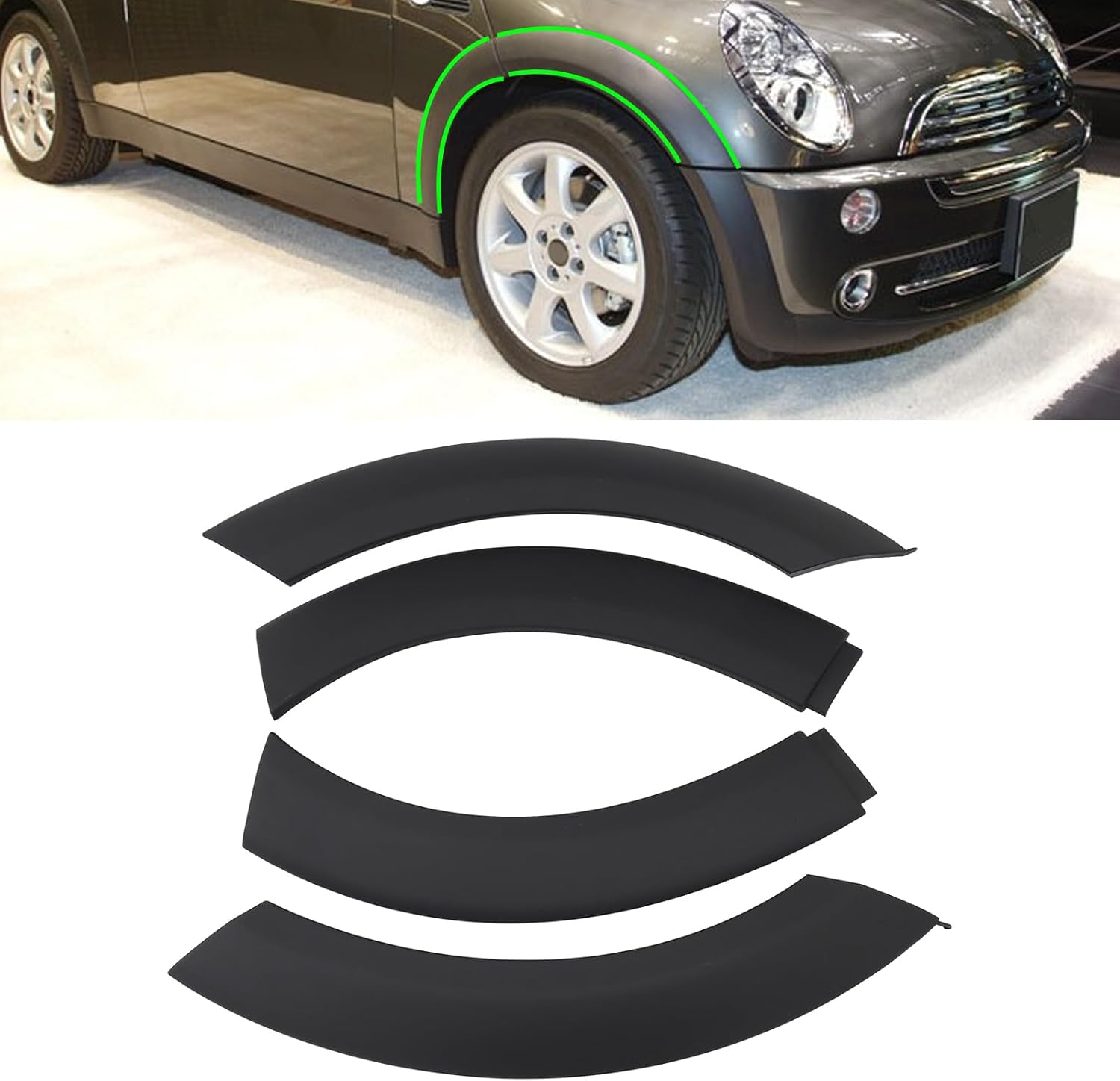 KaiWell 4PCS Fender Flares Fit for Mini Cooper R50 R52 R53