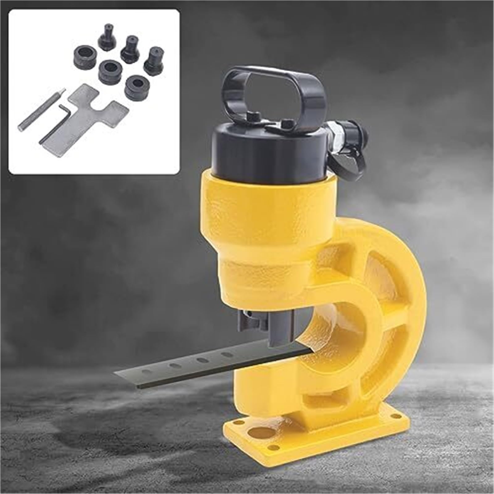 Punzonatrice idraulica da 31 tonnellate con set di matrici e piastra di imbottitura, punzonatrice manuale in acciaio for lamiere, industria energetica,