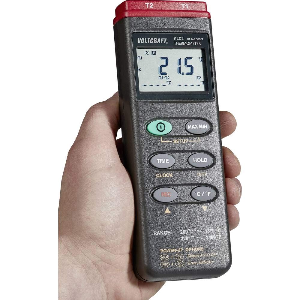 VOLTCRAFT K202 Temperatur-Messgerät -200 - +1370 °C Fühler-Typ K Datenlogger-Funktion