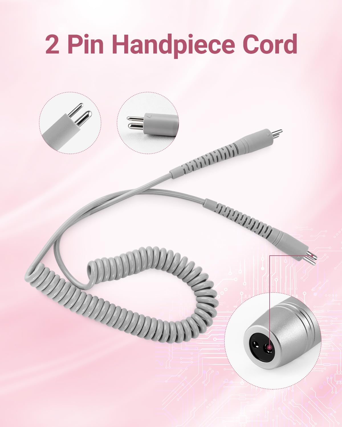 Handstückdraht für Nagelbohrer, langlebiger genieteter Stecker, langlebig, 2-poliges Steckerkabel für SC320H, ZSC320I, SC320C, SC300F, SM200F, SC330G (nur Kabel)
