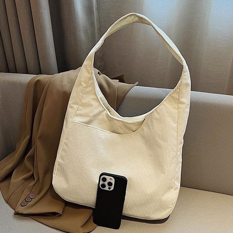 Bolso Tote de Mujer en Pana Color Blanco miniatura 4