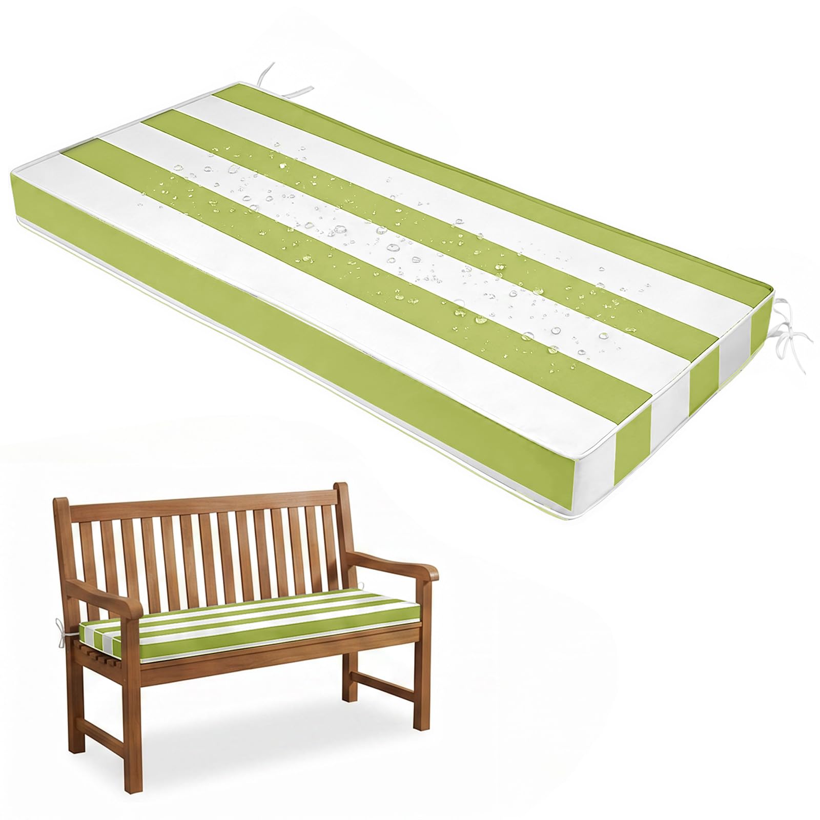 PTKG Outdoor Seat Pads 2/3/4 Seater Piped Edge Weather Resistant Garden Bench Cushions Non-Slip Seat with Zipper for Indoor Outdoor Furniture, Living Room, Kitchen, Patio — image 1