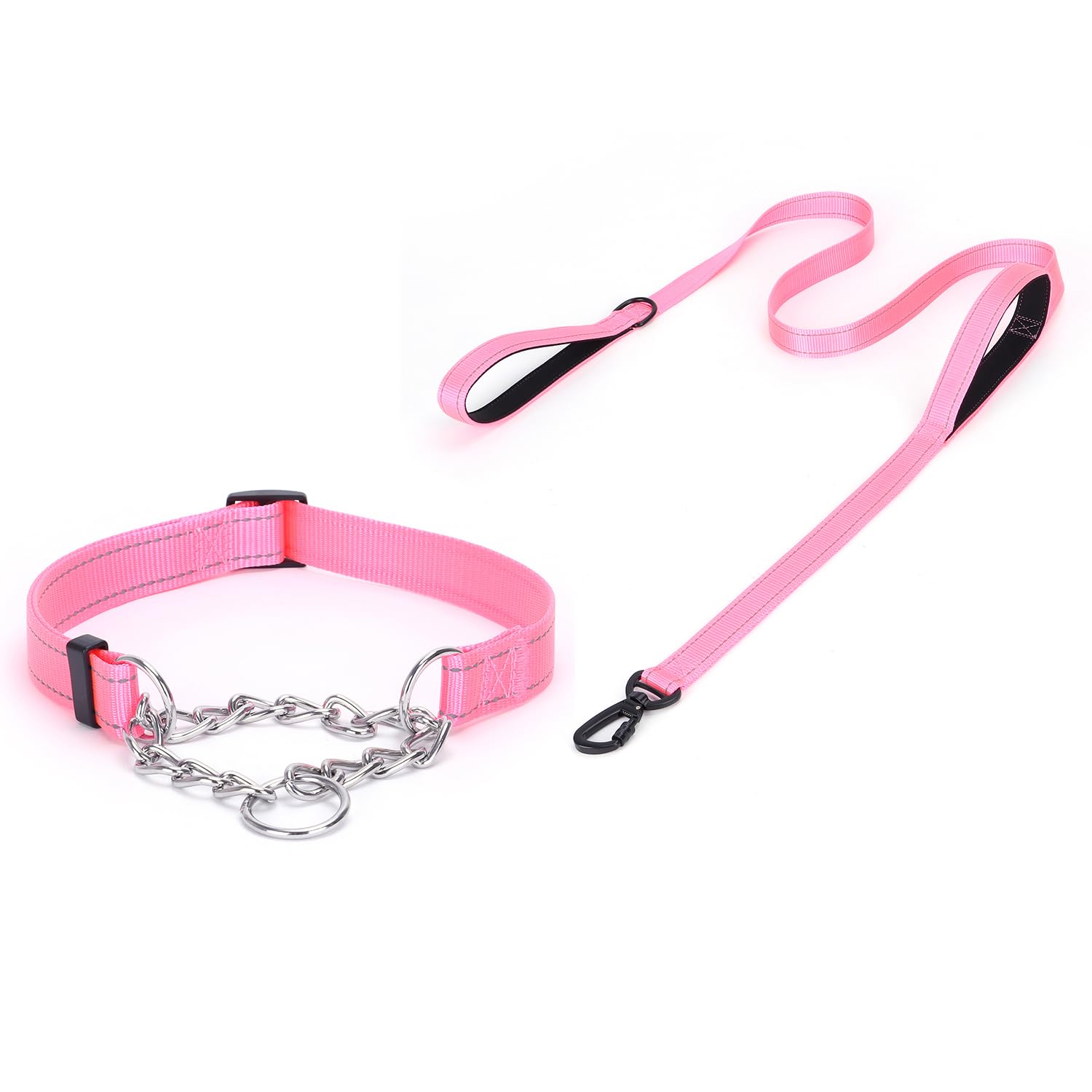 haoyueer Martingale Dog Collar, Stainless Steel Chain, Martingale Collar with Reflective