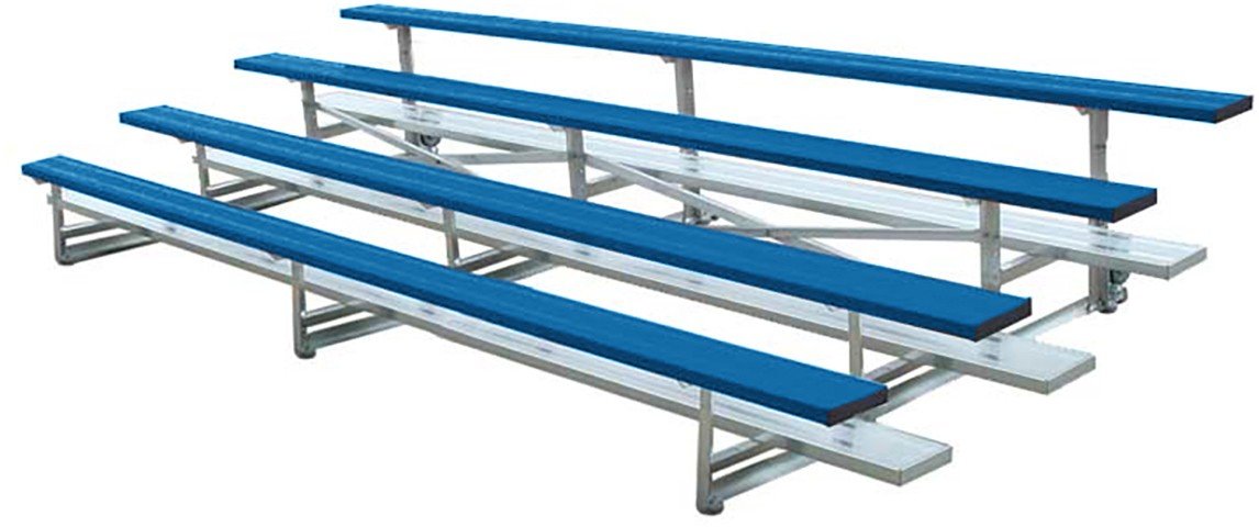 Ssn LR0421CB 4 Row 21 ft. Low Rise Bleacher44; Blue