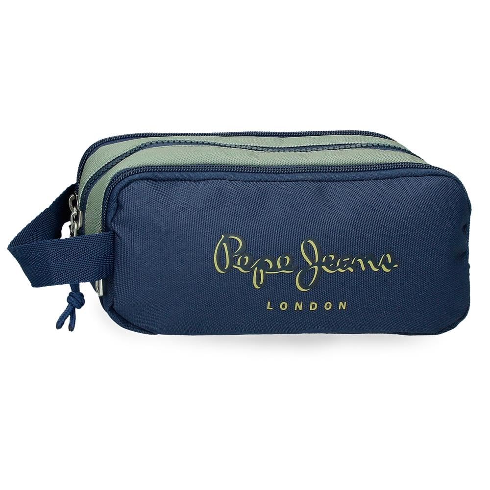 Pepe Jeans Arwyn Estuche Triple Marino 22x10x9 cm Polyester 1,98L by Joumma Bags