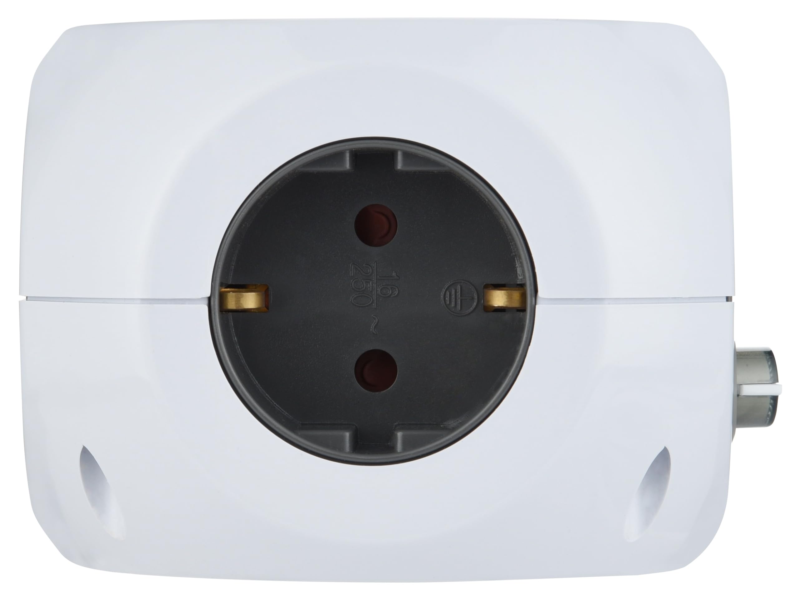 Electraline 62079, Multipresa Mini Cubo con Caricatore wireless rapido, Fast Wireless Charger Qi, con 3 porte USB 2.4A e 3 prese Schuko/tedesca, Cavo 1,5M, Spina Schuko/tedesca