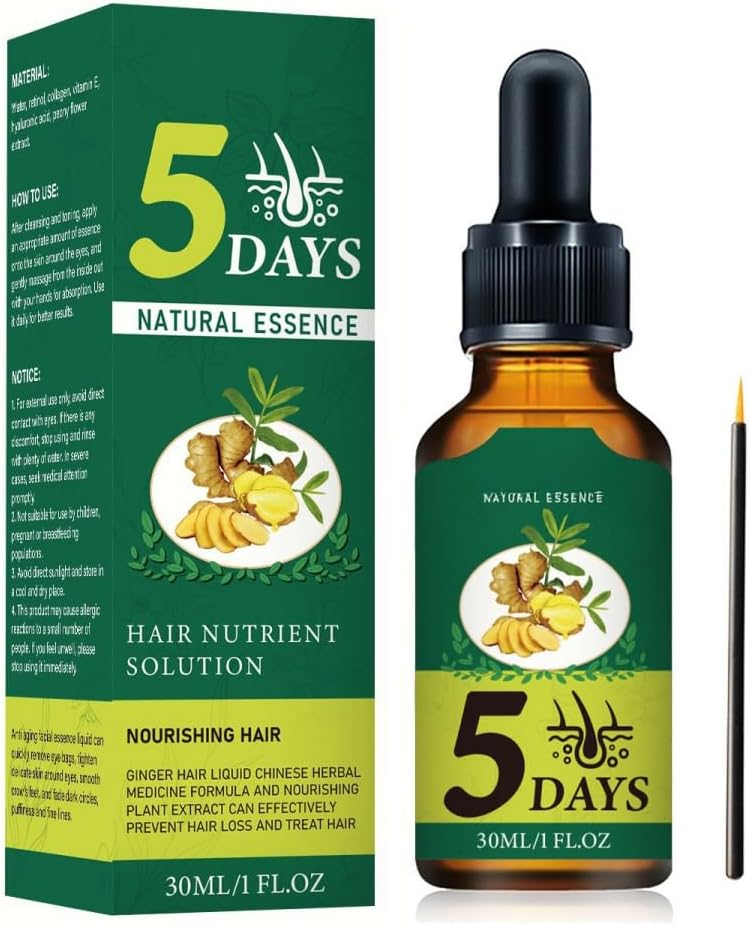 Ginger Oil for Hair Growth, Ginger Hair Growth Oil, Promotes Stronger, Thicker, Longer Hair in Women & Men, Suitable for All Hair Types