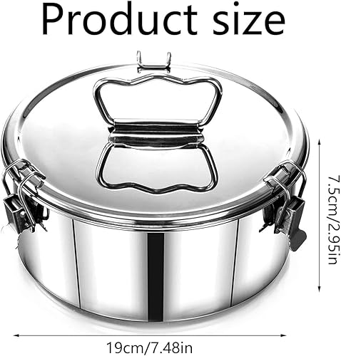 Miniatura 6 de Molde de flan con tapa, molde de acero inoxidable con asa, 1.5 cuartos de galón de gran capacidad, máquina de flan flanera de flanera de gran