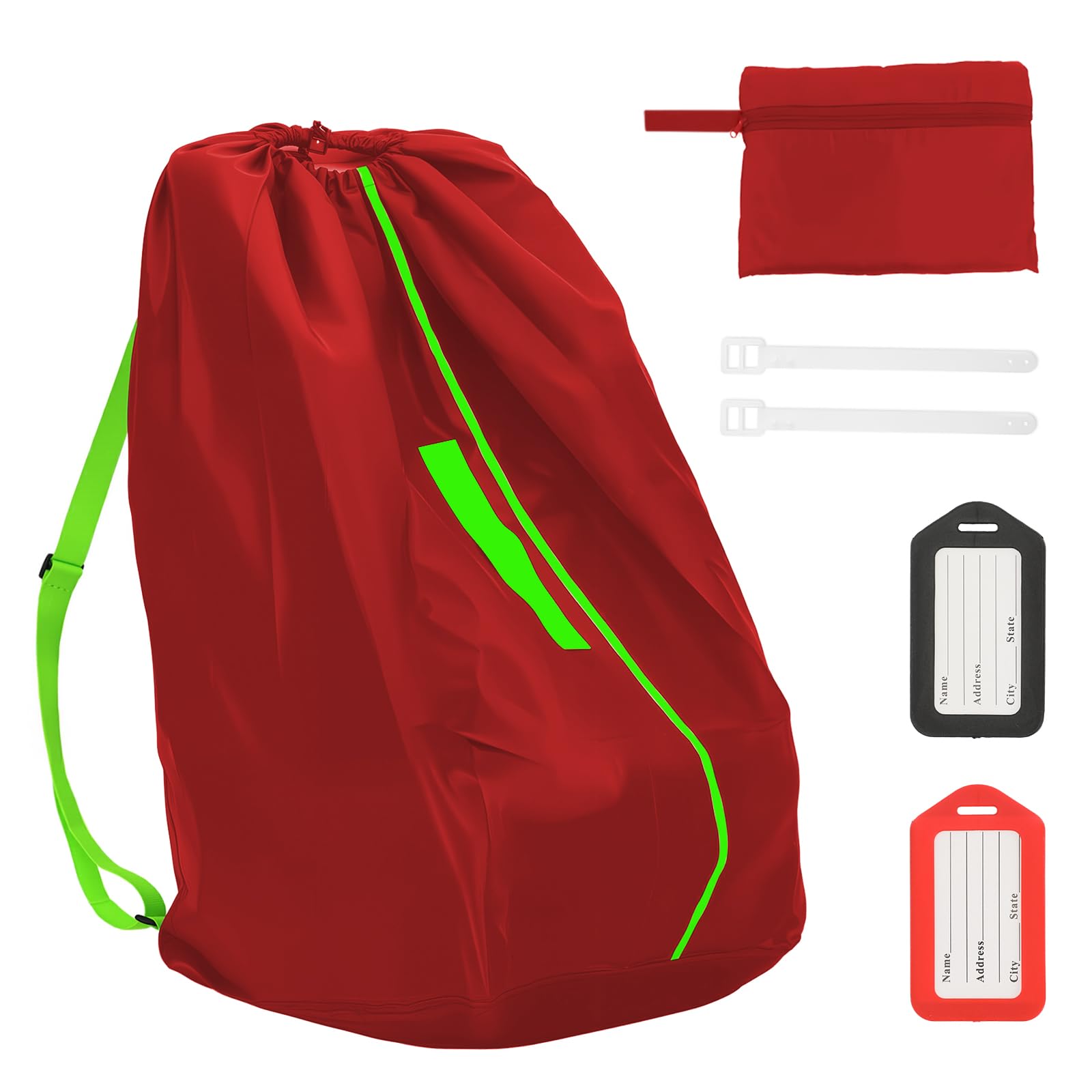 Red Car Seat Bags For Airplane Travel, Gate Check Bag