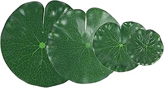 Rowwait 4Pcs Artificial Lily Pads Leaves Floating Foam Lotus Leaves Realistic Floating Lotus Leave,Pond Scenery Lotus Leaf for Home Garden Vivarium Pool Pond Fish Tank Landscape Decoration (4 Size)