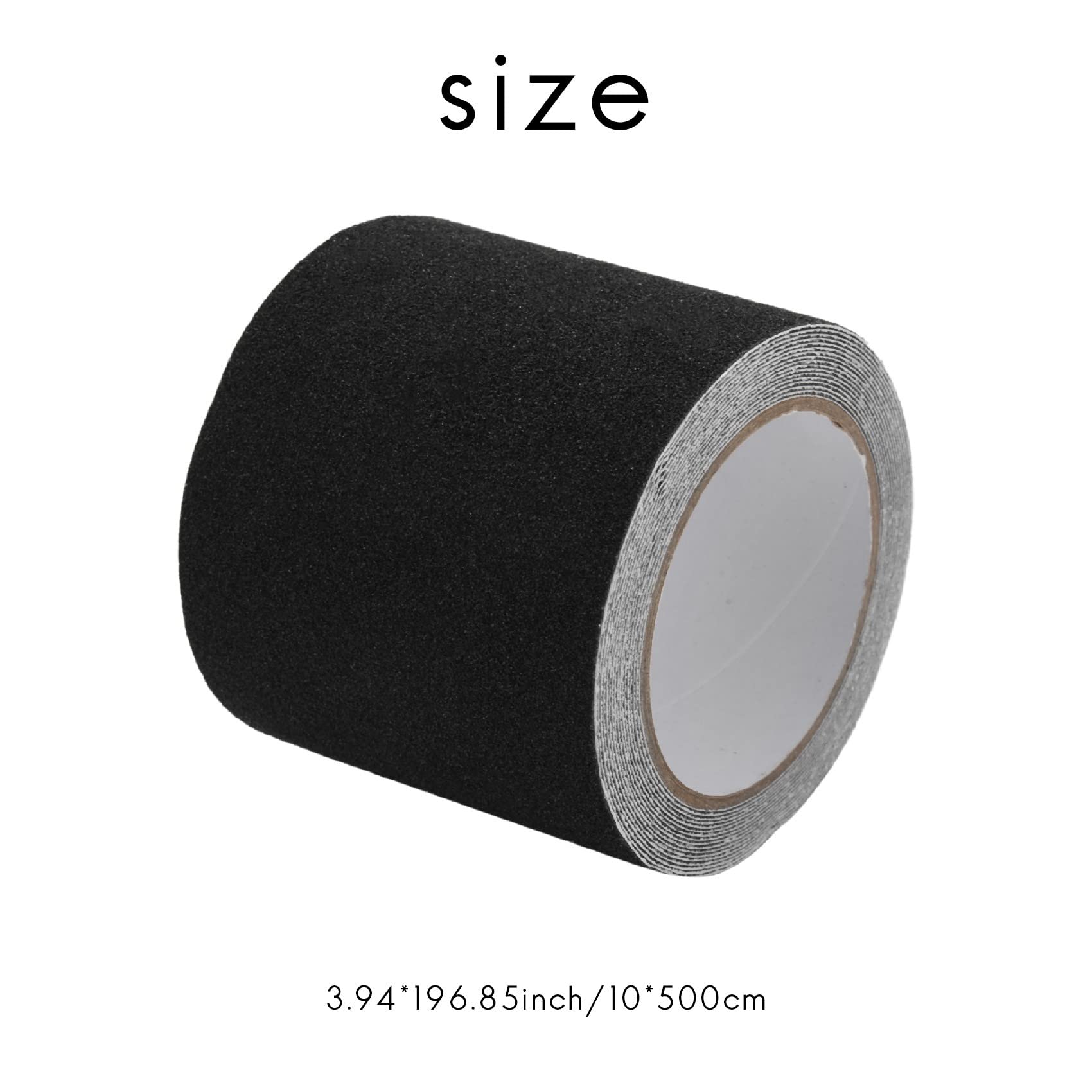 5X Cinta para Escaleras Antideslizante - Pasos de Seguridad Impermeables para Interiores y Exteriores, Grano 80, Negro, 5 M