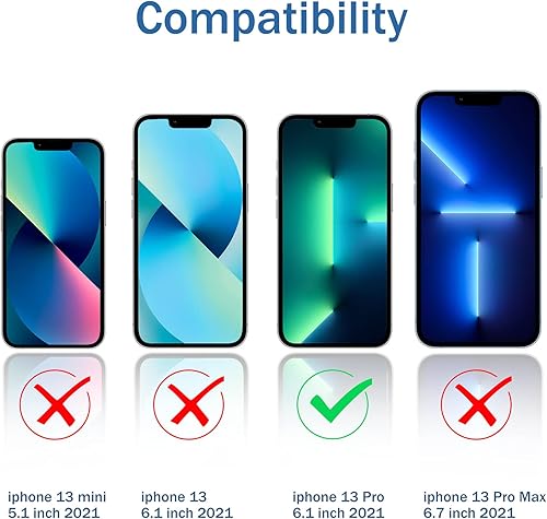 Miniatura 2 de XSL 2+2 Kit de protector de pantalla y protector de lente de cámara, compatible con iPhone 13 Pro 6.1 pulgadas, vidrio templado HD compatible con