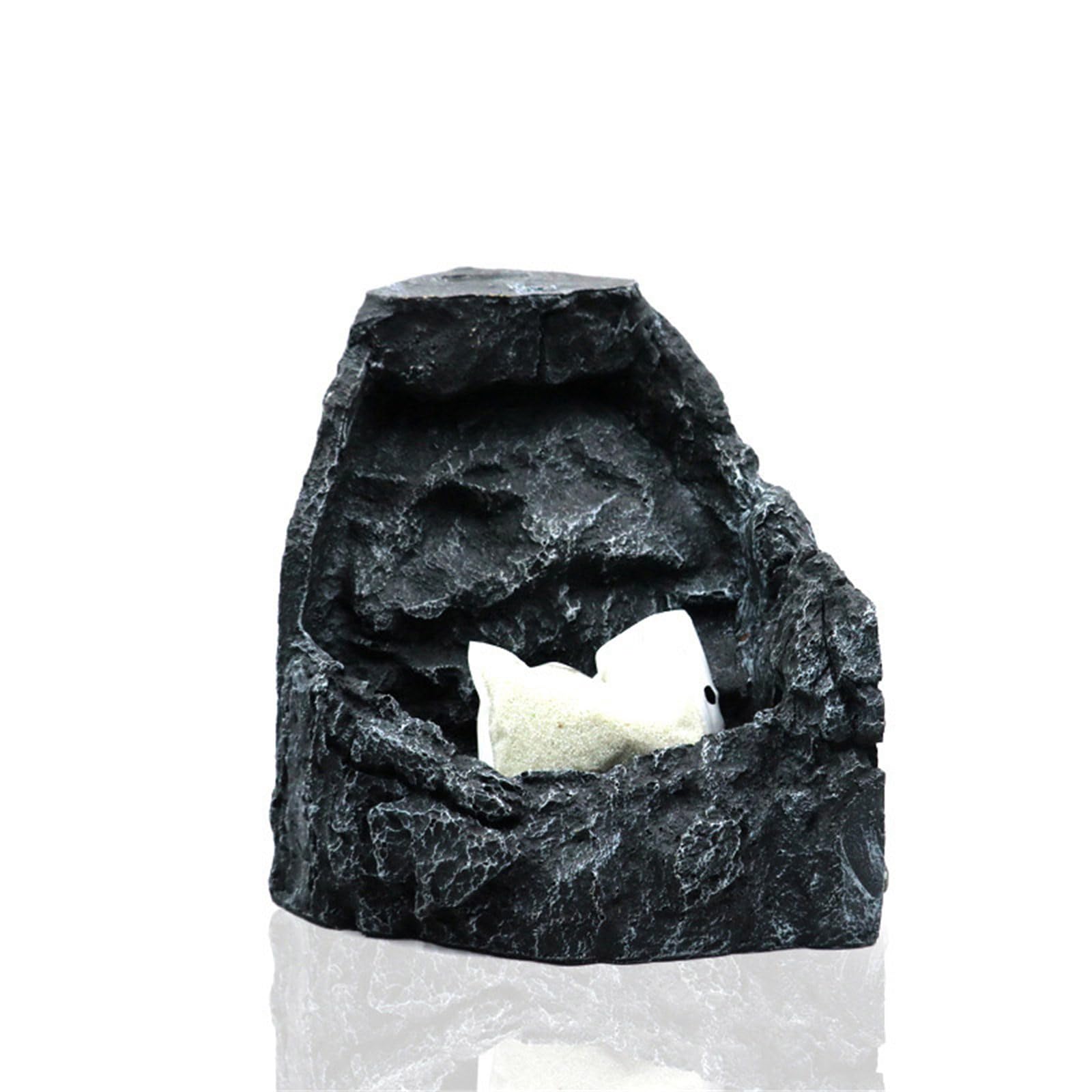 Oxxggkao Corner Mounted Aquascaping Waterfall Rockery Resin Cave Fish Shelter for Freshwater and Saltwater Fish Habitats Decors Fishtanks Landscape Accessories