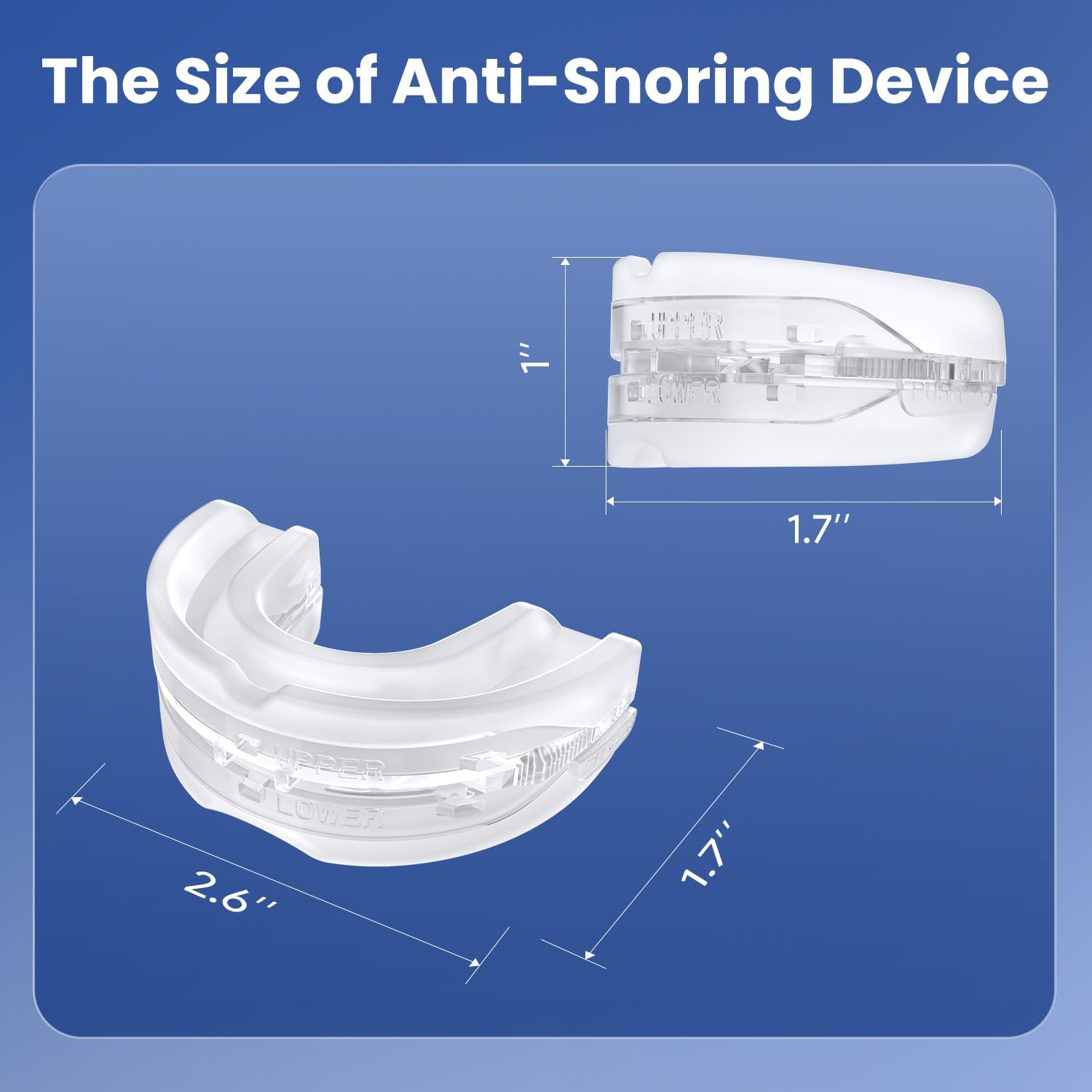 Anti Snore Mouthpiece - Adjustable Mouth Guard for Snoring, Reusable Nighttime Snoring Aid for Adults Men & Women-A04