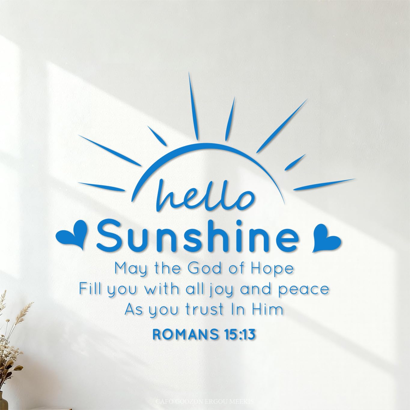 Mural and Wall Vinyl Decal Bible Verse Christian Faith 68x76.1cm Easy Installation Blue — image 1