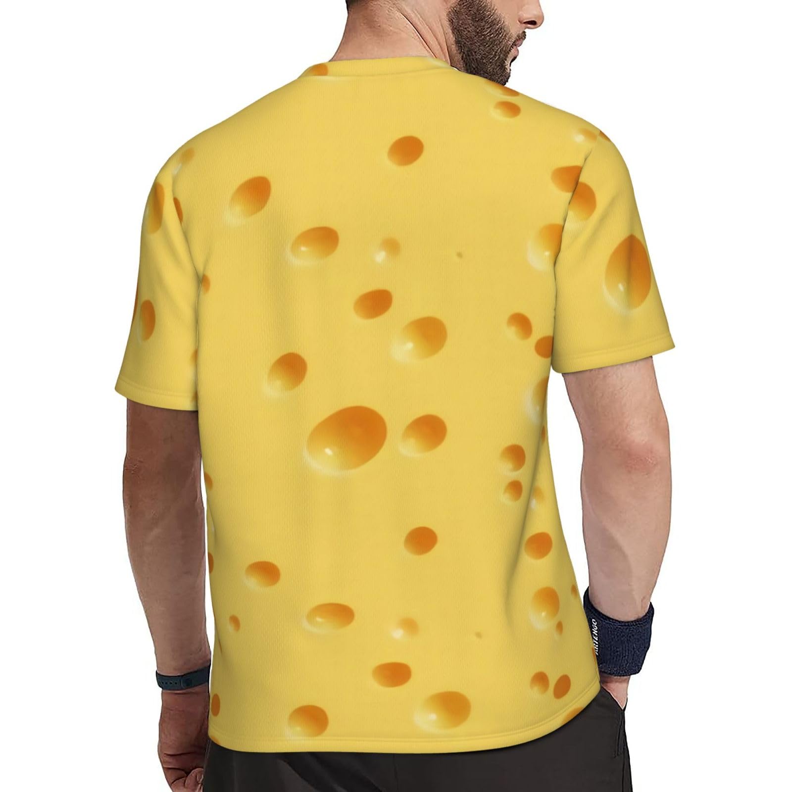 Blue - Camiseta de manga corta con cuello redondo y malla para hombre, atlética, para correr o ir al gimnasio