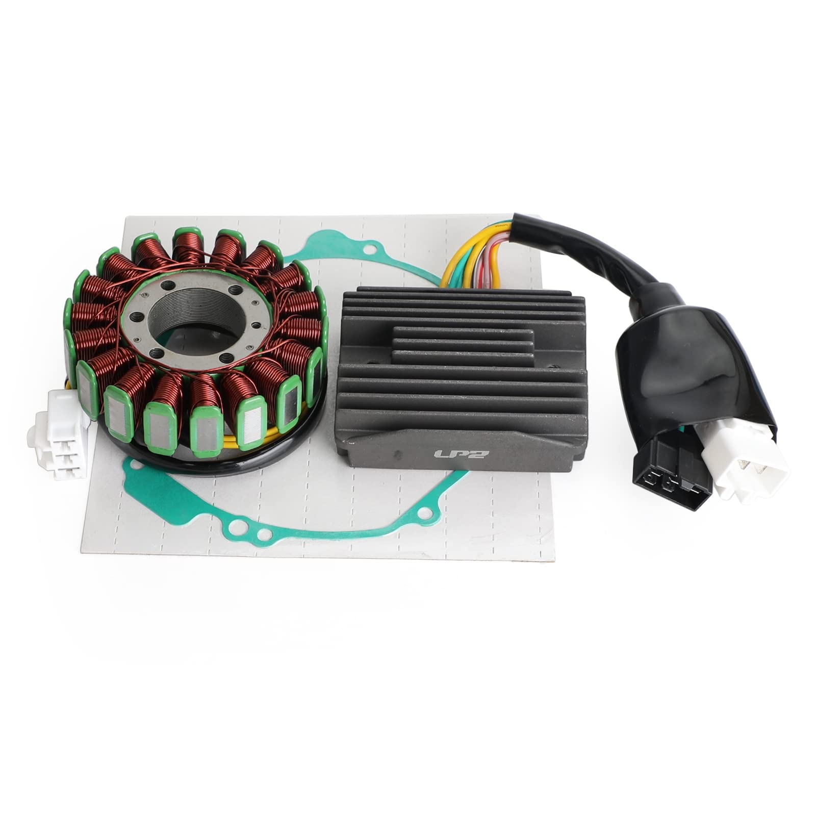 Topteng Magneto Stator+Voltage Rectifier+Gasket Apto para Honda VFR800 VTEC ABS 2005-2013, VFR800 Interceptor ABS 2002-2009, VFR800 VTEC Blsnche ABS 2009-2013