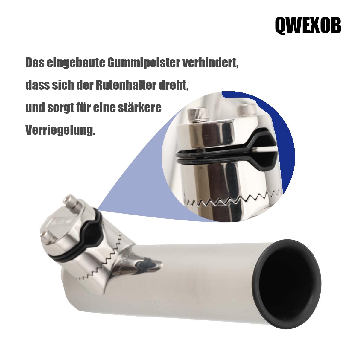 Angelrutenhalter Edelstahl 2 STK einstellbar für Boote & Yachten | Polierter Edelstahl, verstellbar, 2 Stück. Ideal für Boote, Yachten und Fischerboote. Robust und langlebig.