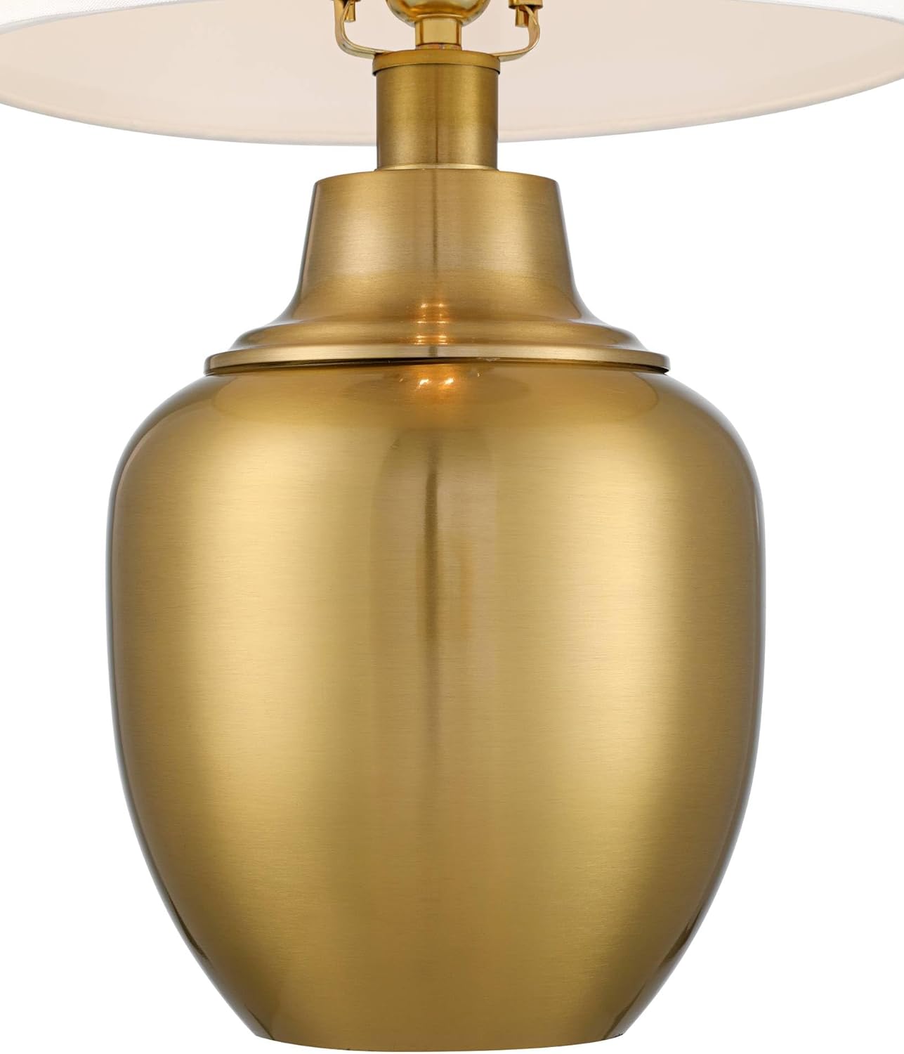 Becca 22" High Urn Small Modern Accent 3-Way Table Lamps Set of 2 Gold Brass Finish Metal Fabric White Shade Living Room Bedroom Bedside Nightstand House Office Home Reading Kitchen - 360 Lighting