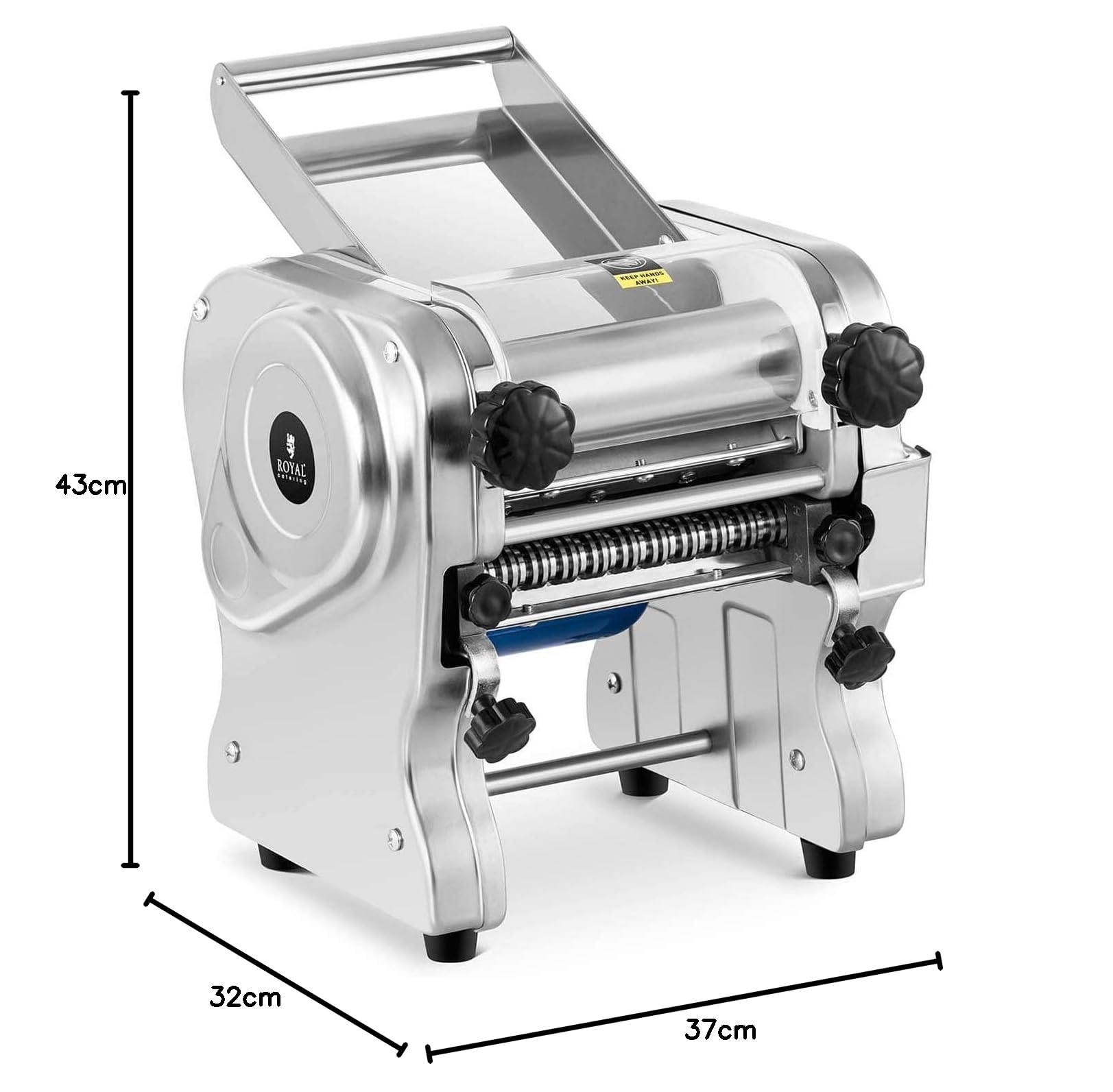 Royal Catering Sfogliatrice Elettrica Macchina Per Fare La Pasta Fresca RC- EPM180 (18 cm, 1-14 mm, 550 W, Acciaio Inox)