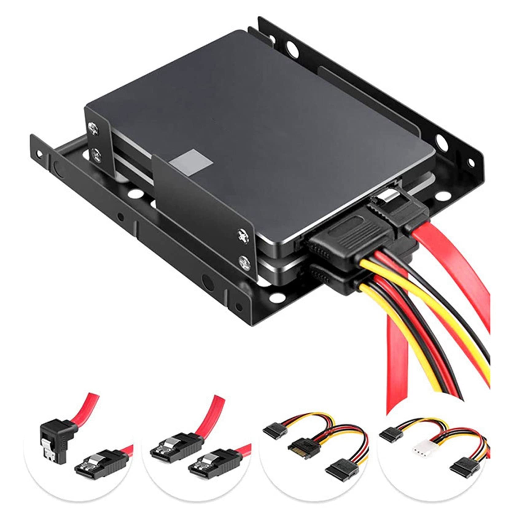 Kit De Montage Pour 2 Disques Durs/SSD 2.5" Dans Un Baie 3.5" - Inclut Câbles SATA Et Vis - 3