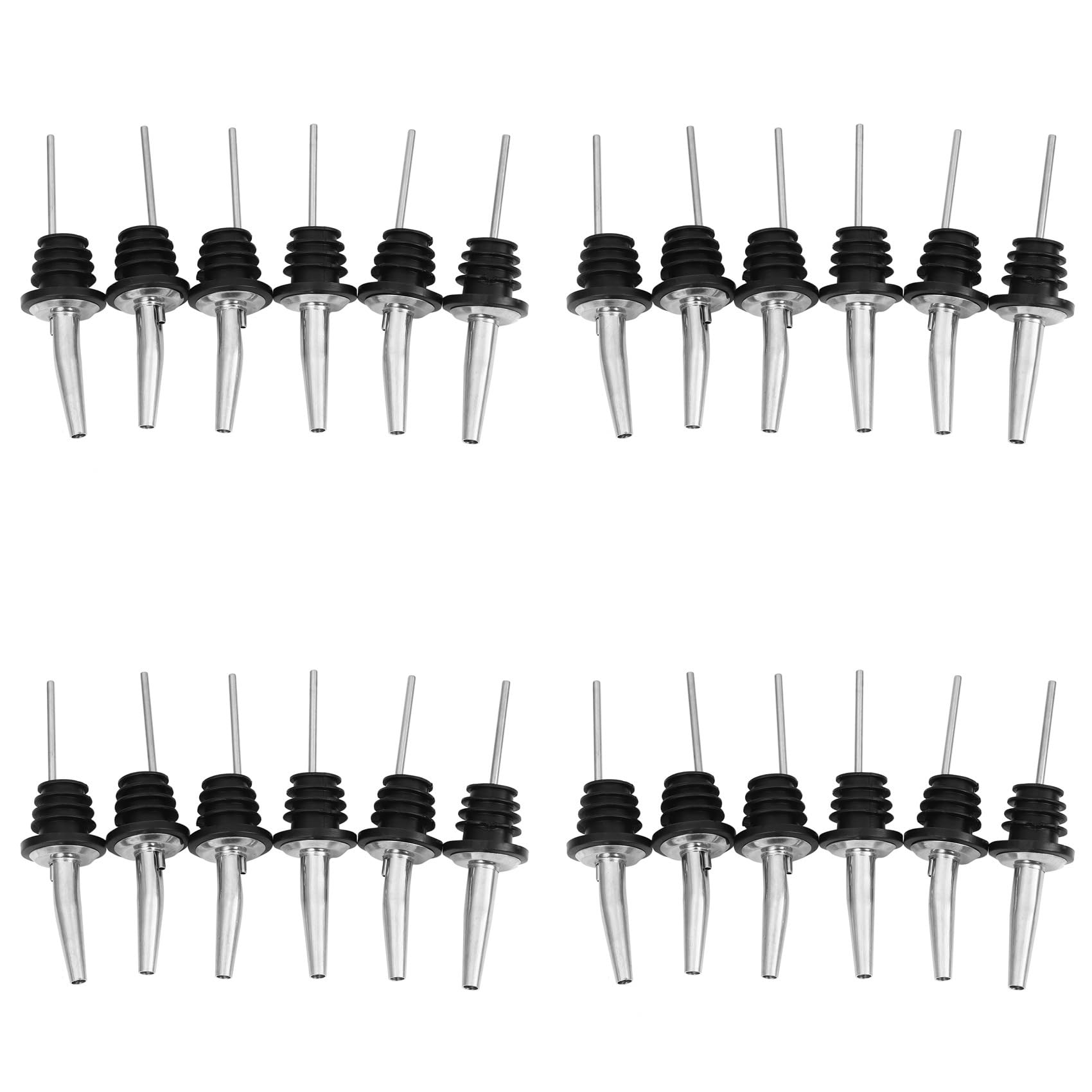 Hndhbfgrt 24Pcs Stainless Steel Spirit Wine Bottle Pourer Stopper Free Liquor Cocktail