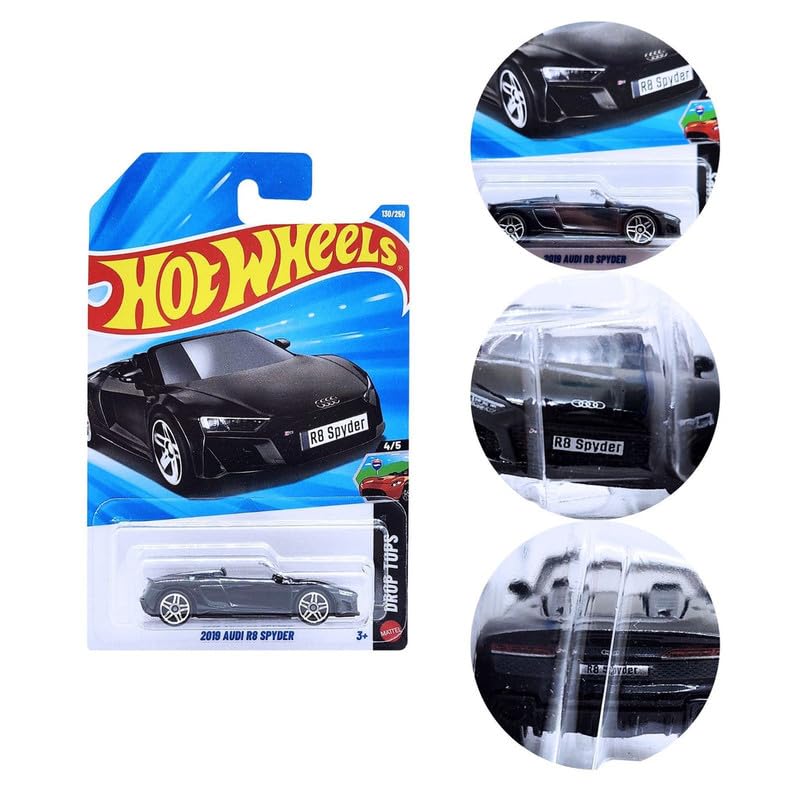 Image of Hot Wheels 2019 Audi R8 Spyder Drop Tops Ages 3 and Up 130 /250 (Black)