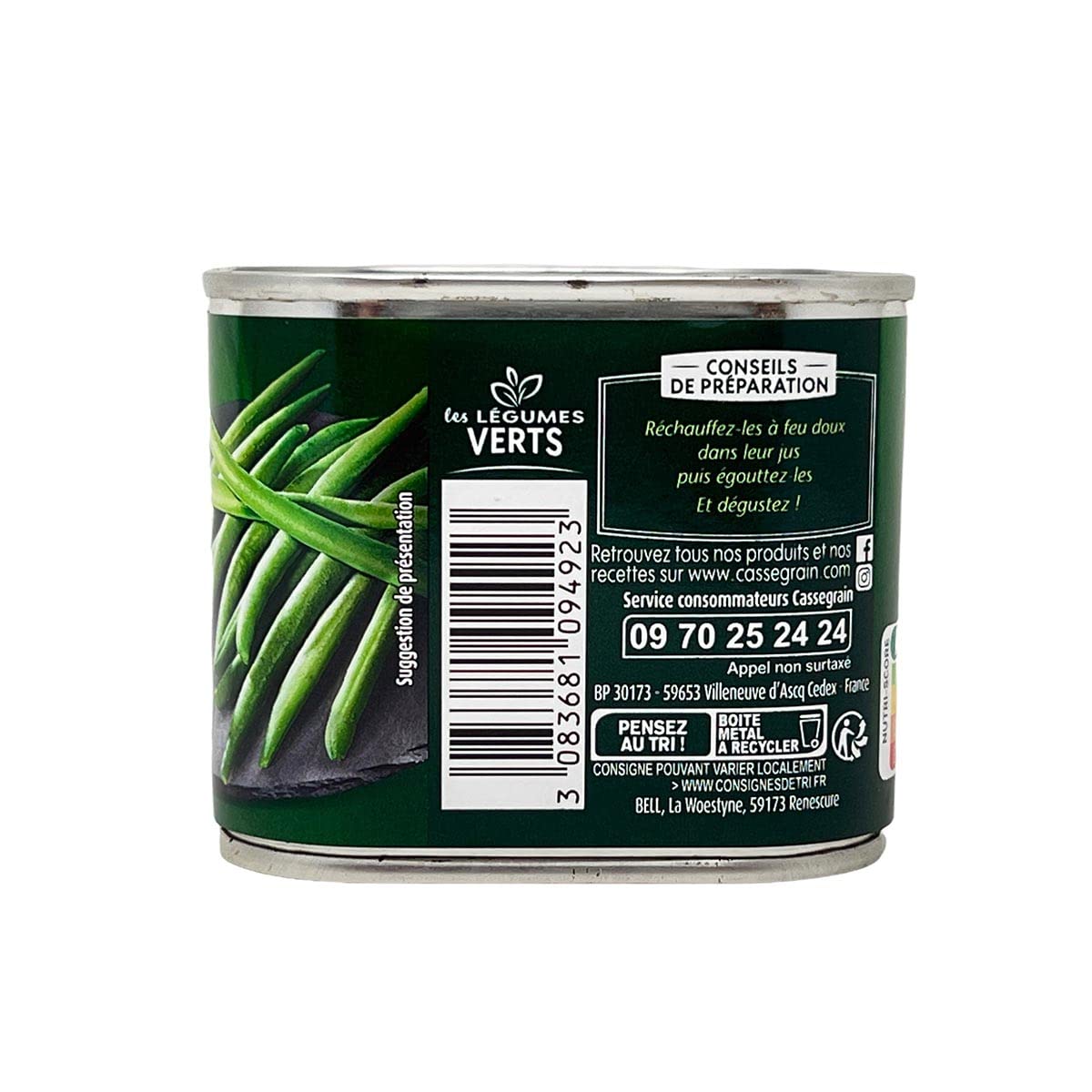 Cassegrain Grüne Bohnen extra fein Haricots Verts extra-fins 400 Gramm