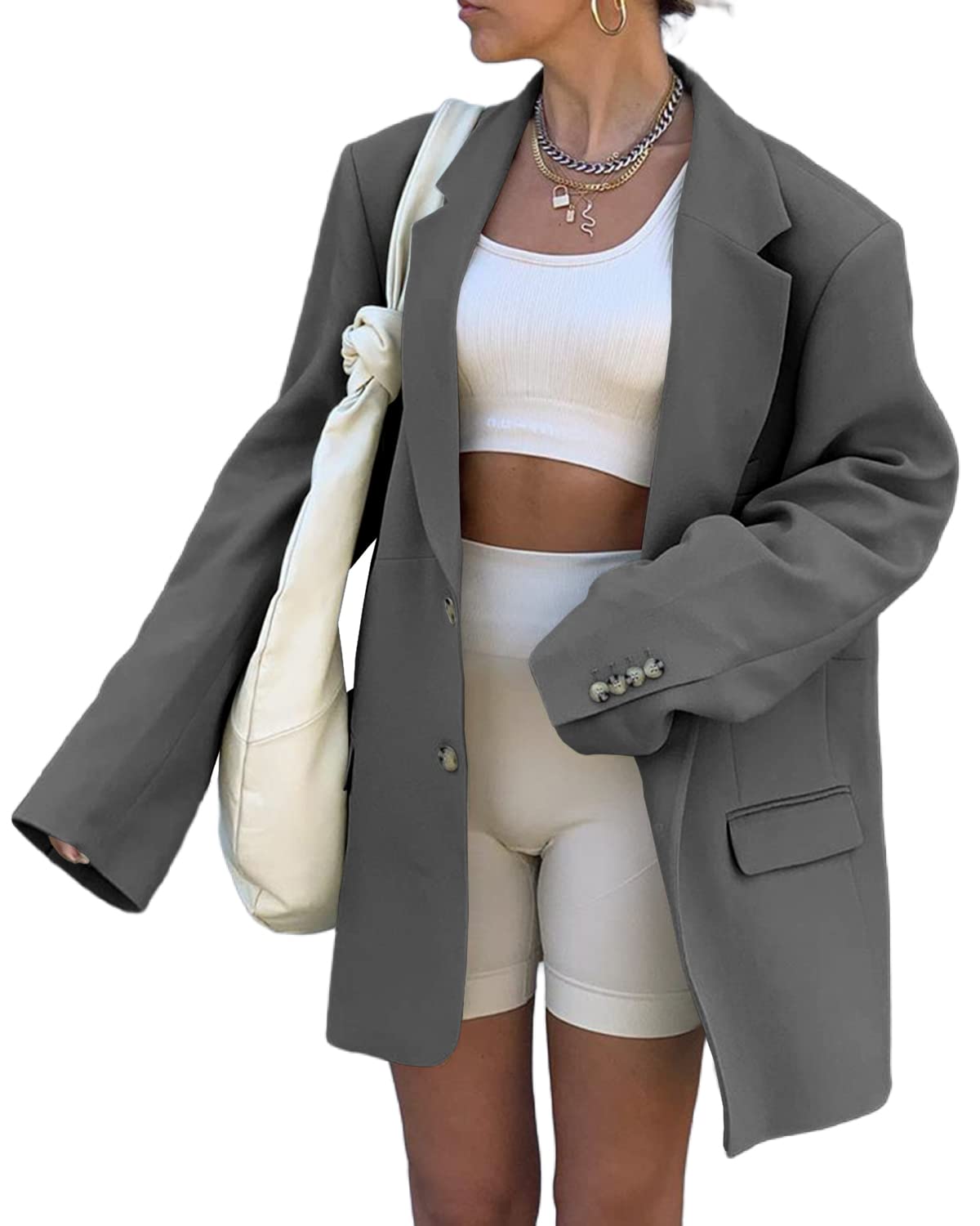 Photo 1 of Grlasen Women's Oversized Lapel Blazer