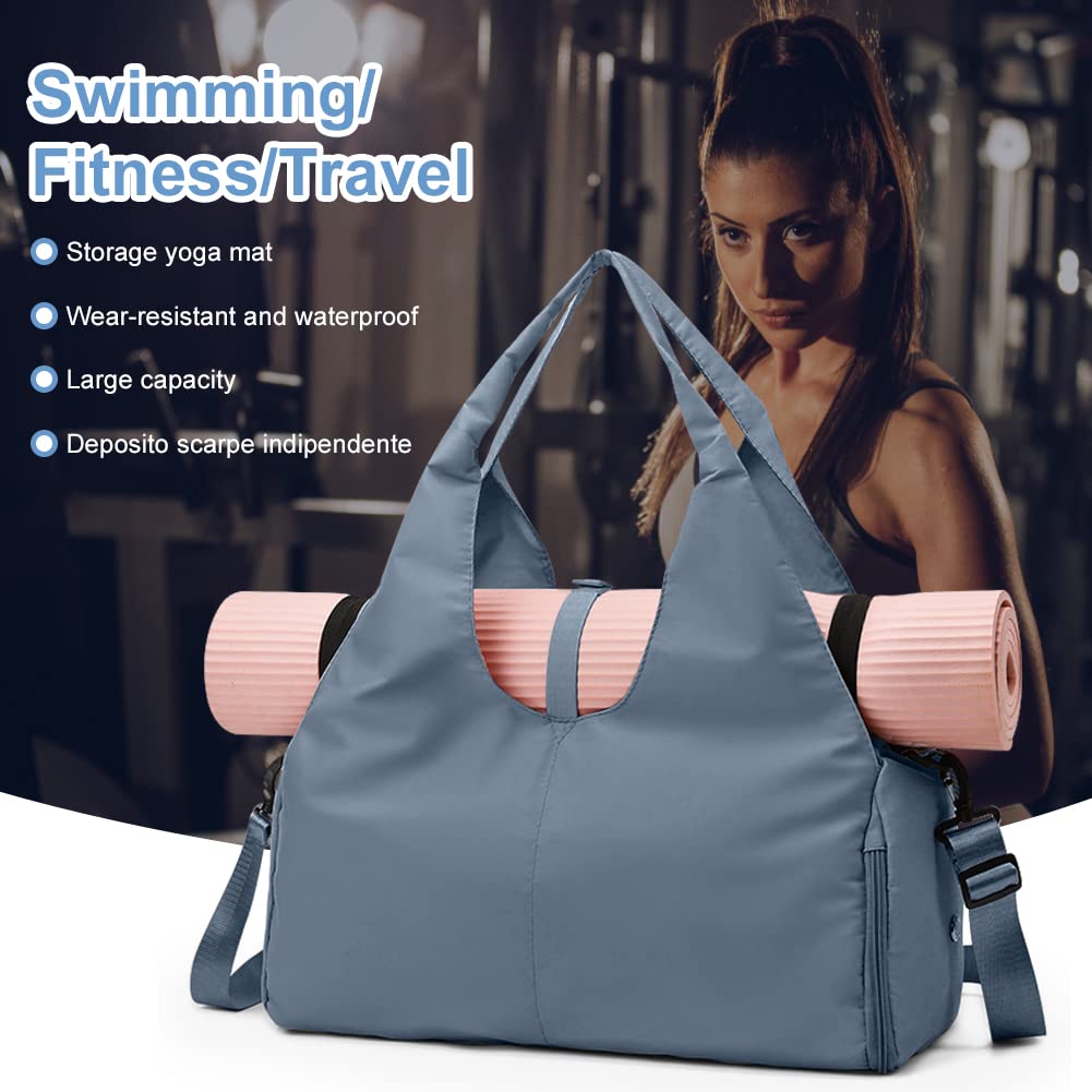 Aucuu Borsone Palestra, Borsone da Viaggio, Borsa da Palestra per Yoga Pilates, Borsone Palestra Sportiva Impermeabile, con Scomparto Scarpe, Grande Capacità Borsa da Viaggio per Sport/Viaggi