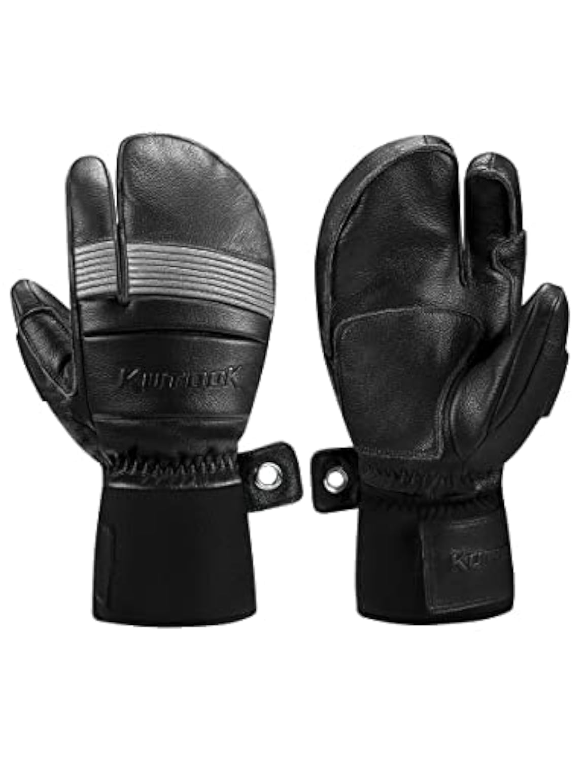 KUTOOK Ski Mittens Three Fingers Thermal 3M Thinsulate Waterproof Snowboard Gloves Winter for Cold Weather Snowmobile