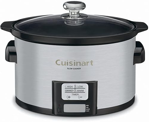Cuisinart PSC-350FR Olla de cocción lenta programable (renovada), 3-12 cuartos de galón, Plata
