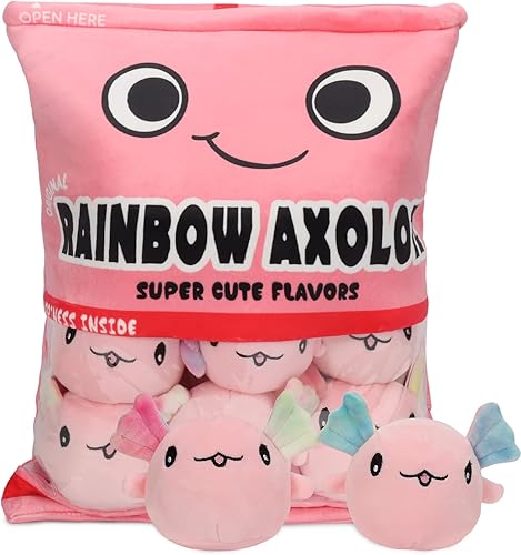 Miniatura 1 de NUKBIL Axolotl - Almohada de peluche, bonita muñeca de peluche de ajolotl, bolsa de peluche de ajolotl, regalo de ajolote para niños, cumpleaños,