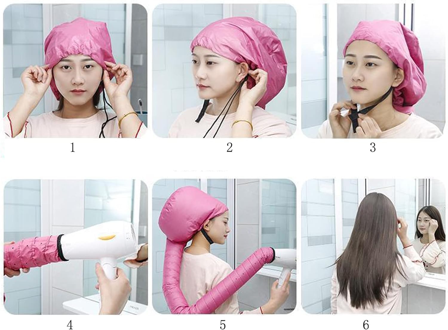 Portable Hooded Hair Dryer Bonnet Cap Hands Free for Quick Dry Deep Condition and Styling 2