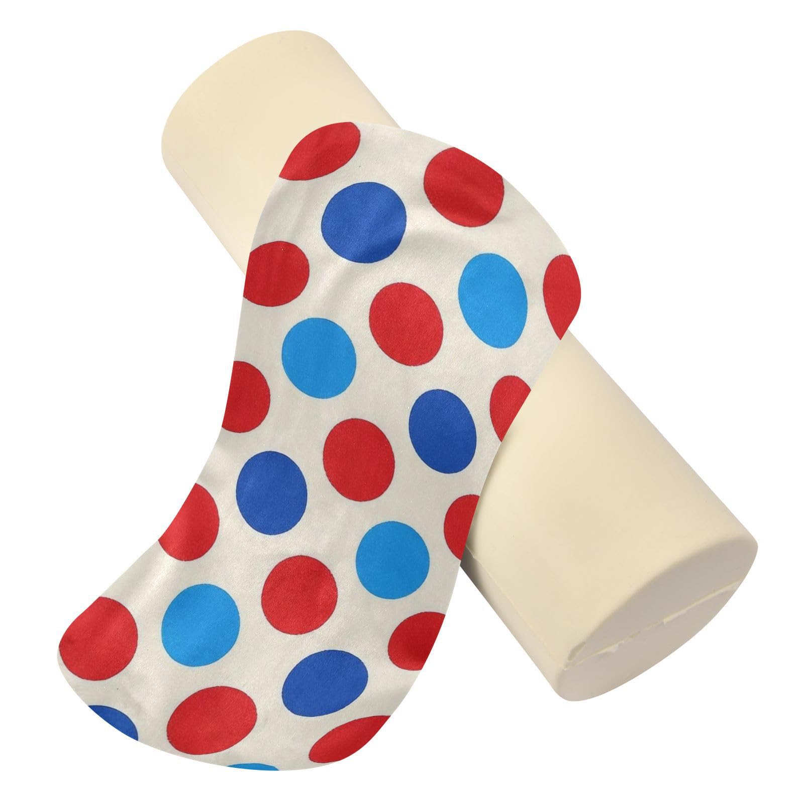 miaozhen Trendy Polka Dot Blue Red Neck Support Car Pillow Round Pillow for Baby almohada Cervical para dormir 5.5''x17''