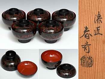 茶道具　外糸目　鶴蒔絵 煮物椀　5客 陽斎 茶道具外糸目鶴蒔絵 煮物椀5客 陽斎