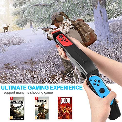 Image of Game Gun Controller for Nintendo Switch OLED v1 /v2 Hunting Game,Handle Grips Compatible for Joy con First Person Shooting Games,Gunshot Controller Adapter Real Virtual Game Challenge Family & Friends