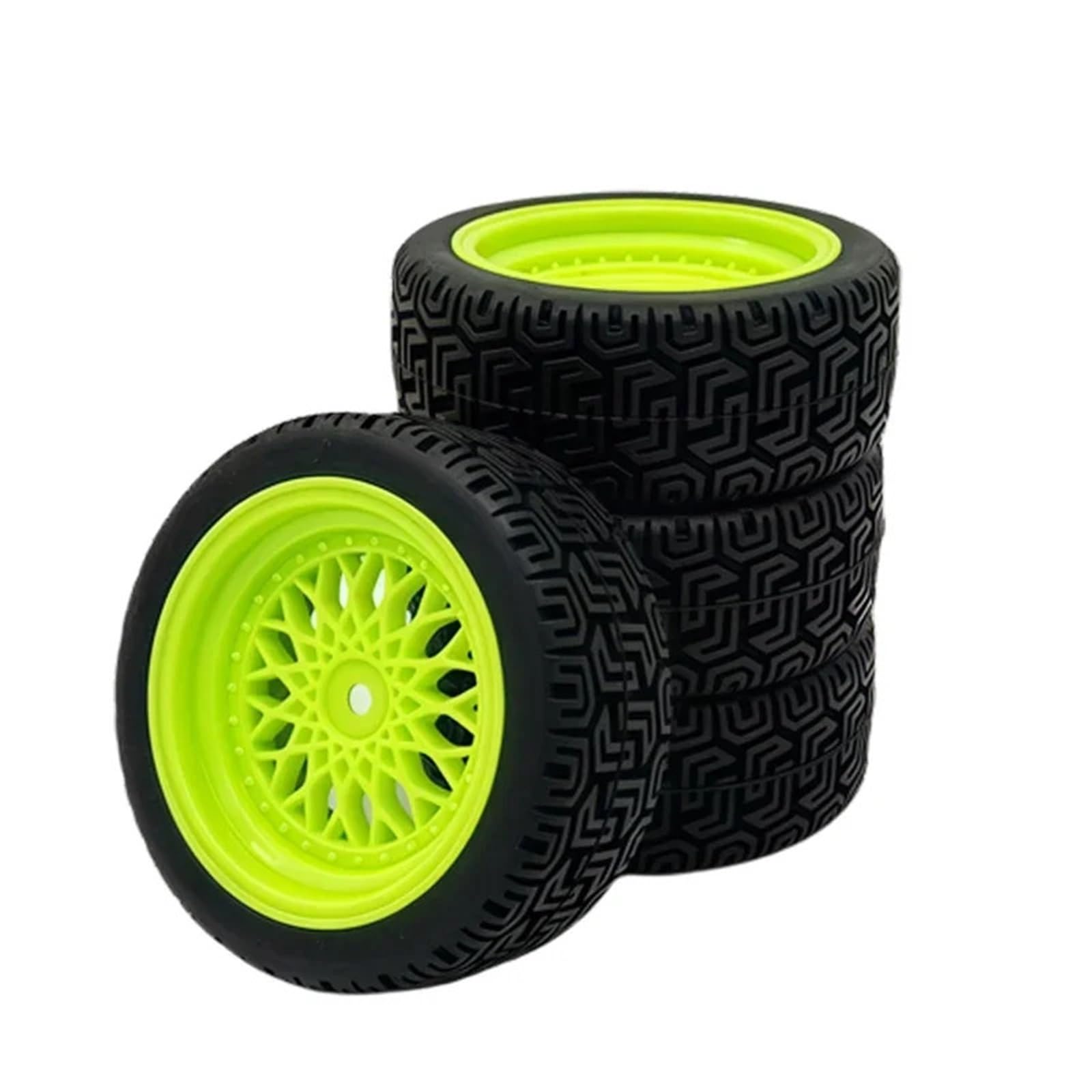 Para TT01 1/10 Carretera Plana Para Neumáticos Carreras Y Para Cubo Nailon Resistente Al Desgaste 70MM Modelo Coche RC RC Reemplazos Repuestos(Green)